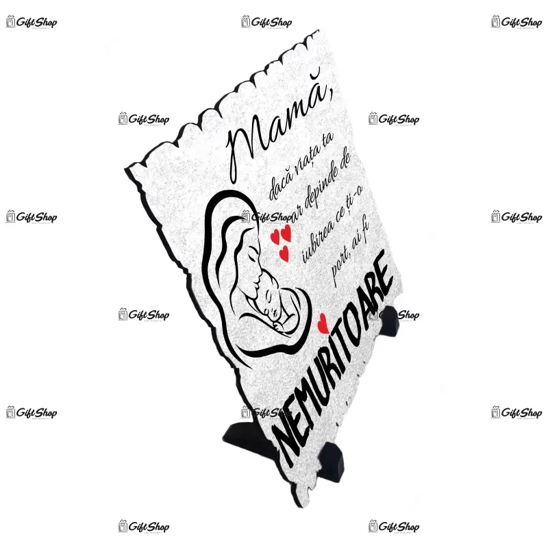 Mama daca viata ta ar depinde de iubirea ce ti-o port, placheta cu mesaj b